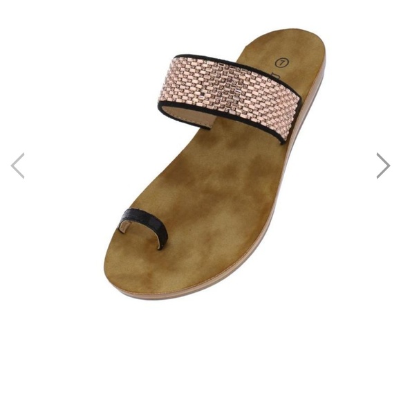 LAST 1! Rose Gold Embellished Sandal - Picture 6 of 6